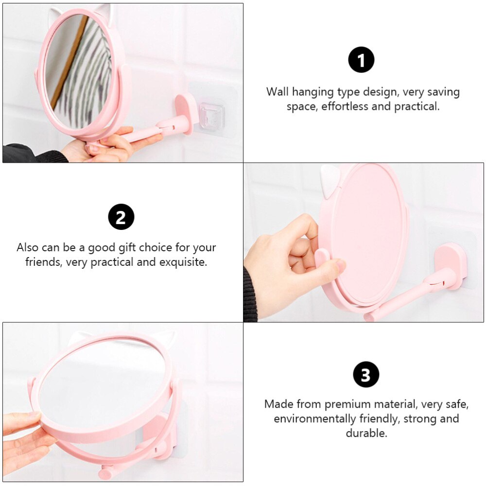 Wall-mounted Small Mirror Folding Mirror Angle Adjustable Cosmetic Mirror