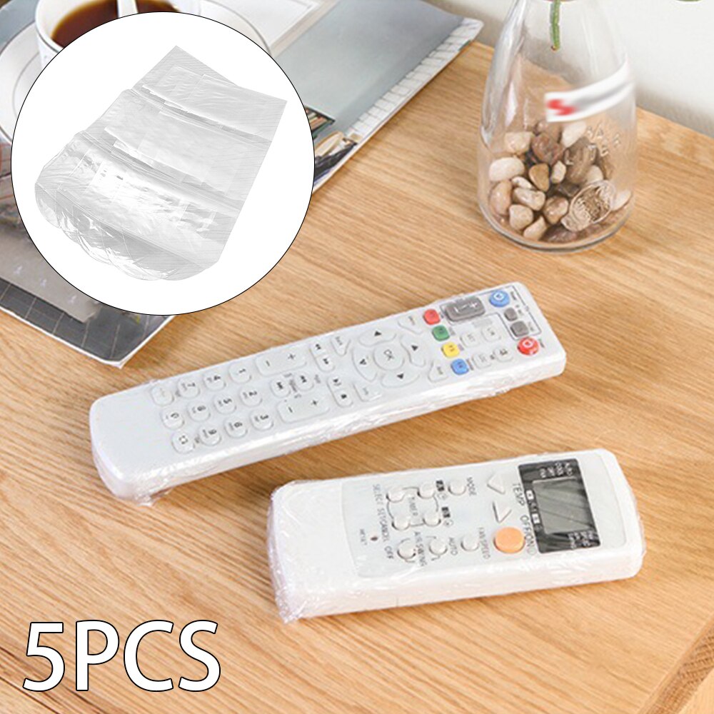 5Pcs Afstandsbediening Stofkap Waterdichte Warmte Krimpfolie Clear Video Air Condition Remote Cover Case Opbergzakken Protector