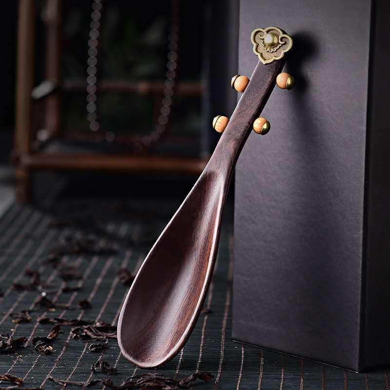 Blackwood Pipa Tea Spoon Kung Fu Tea Tea Ceremony Utensils Tea Brewing Tools Solid Wood Caddy Spoon Tea Shovel Wooden Scoop