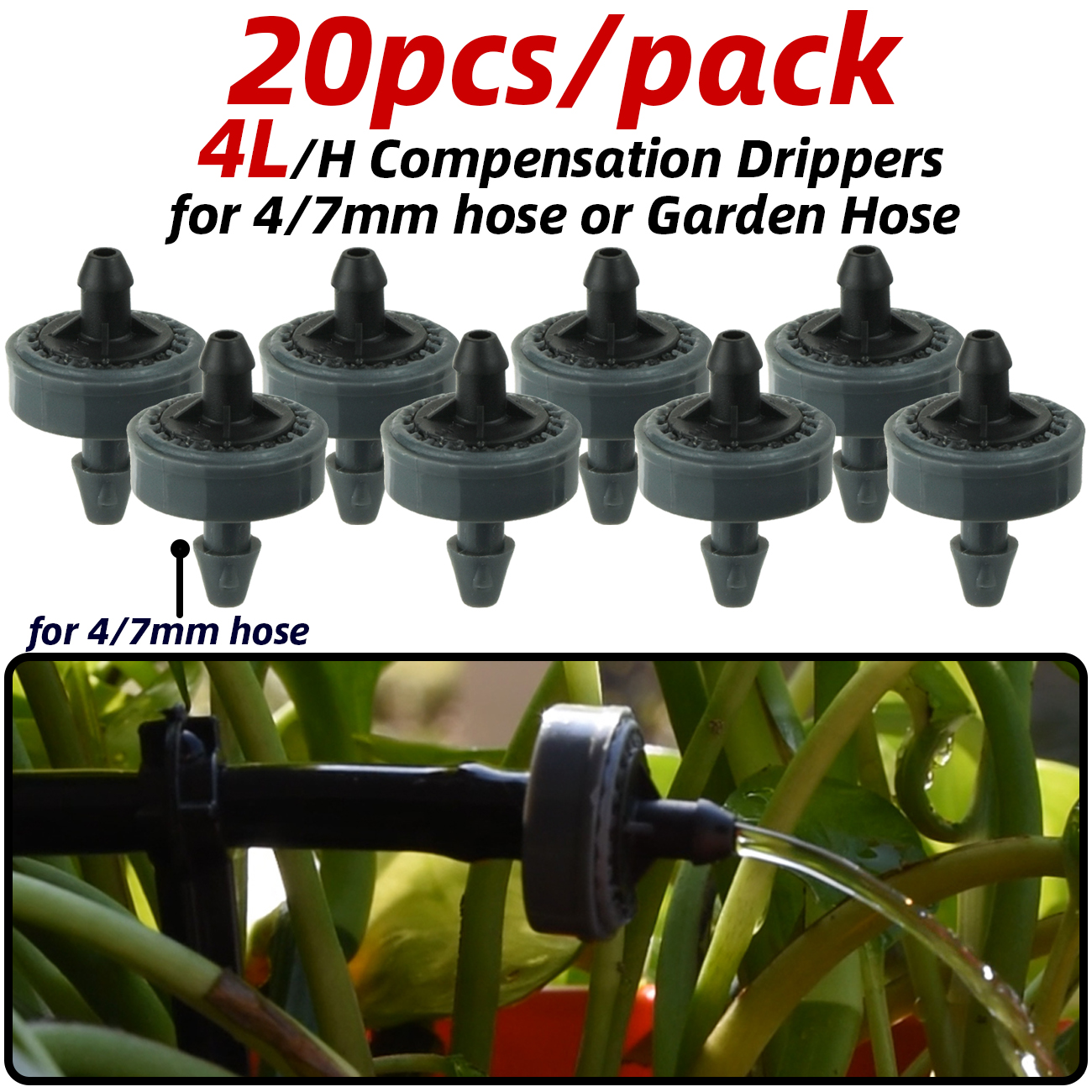 Ugelli regolabili per nebulizzazione di serra con connettore da 1/4 '' per kit sistema di irrigazione da giardino per irrigazione a goccia bonsai di fiori: Radura