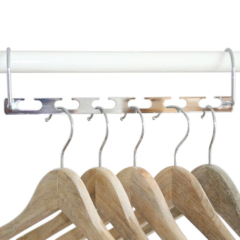 1Pcs 37cm Multifunctional Metal Clothes Closet Hangers Clothing Organizer Clothes Drying Rack with Hook Space Saving