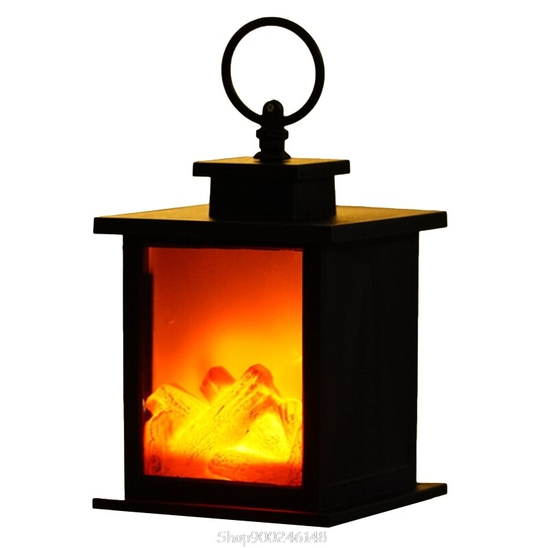 2800lm vintage ledet simuleret pejs stearinlys flamme lys hængende lys natlampe retro lanterne usb batteristrøm  o21