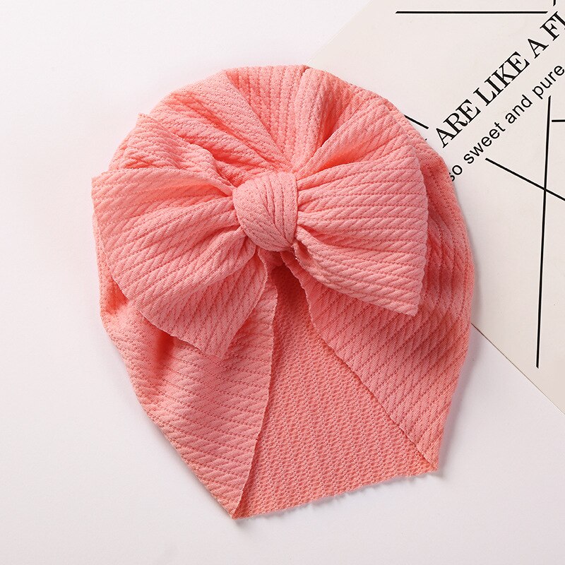 Wafel Tulband Hoed Baby Knoop Boog Hoofdband Baby Zachte Elastische Hoofd Wraps Kids Meisjes Bonnet Mutsen Cap Pasgeboren Hoofddeksels: 8