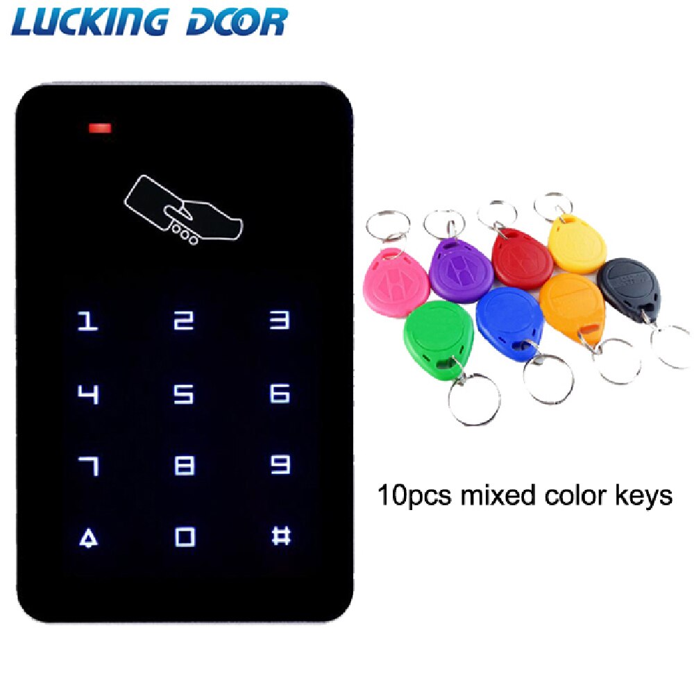 125Khz RFID Access Control Keypad digital panel Touch Screen Backlight Card Reader Rifd door access control system: AC and 10 color Key