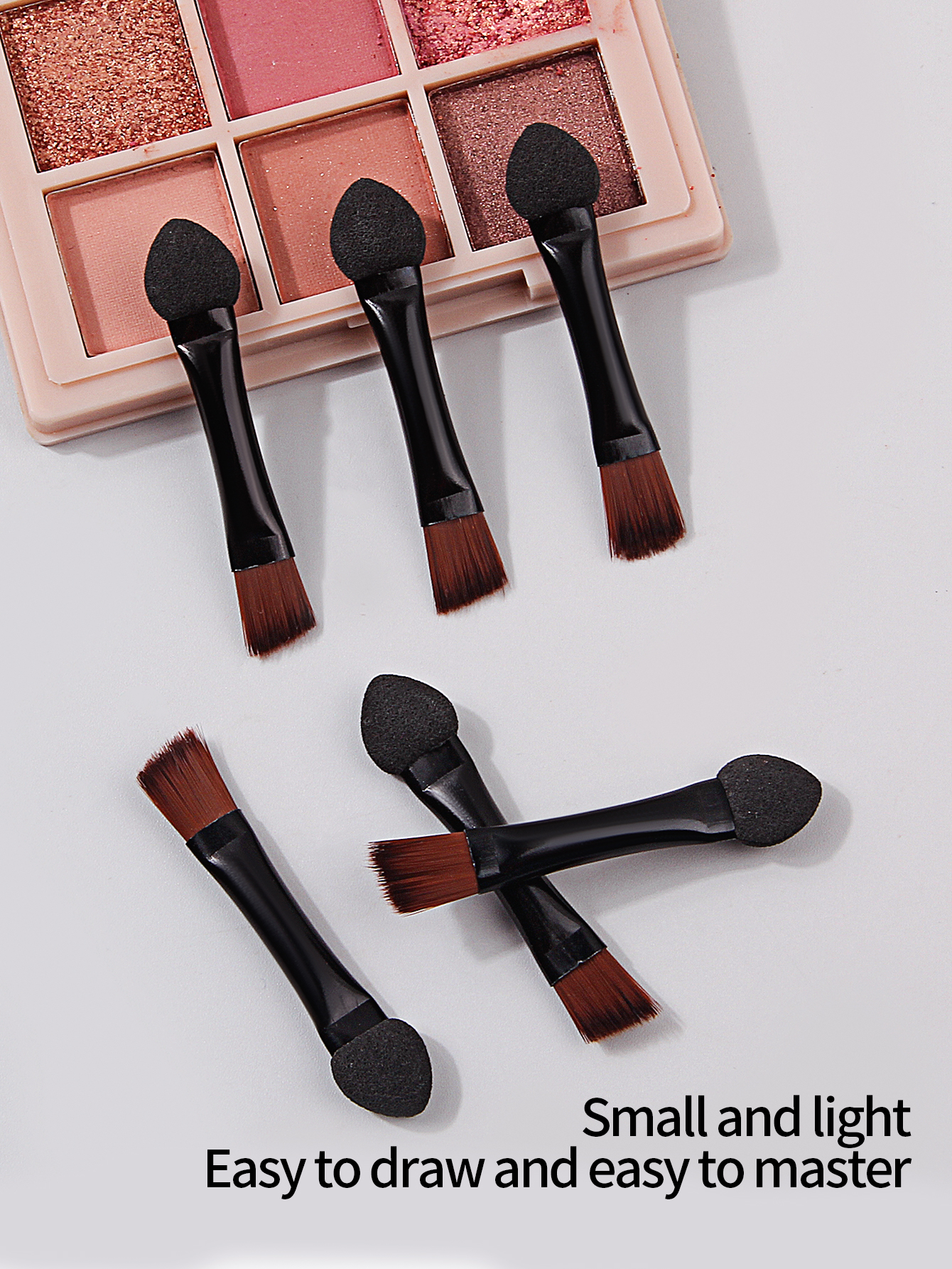 20Pcs Double Head Makeup Brush Aluminum Tube Bevel Eyebrow Brush Mini Dual Purpose Small Sponge Brush Eye Shadow Brush