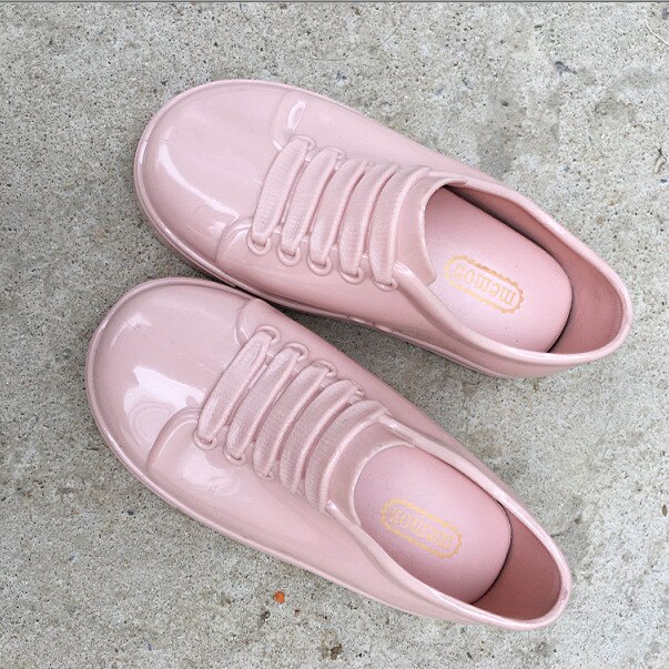 Lente Jongen Meisjes Gelei Schoenen Kinderen Patent Pvc Waterdichte Schoenen Kleine Prinses Schoenen Student Kant Schoenen MN009