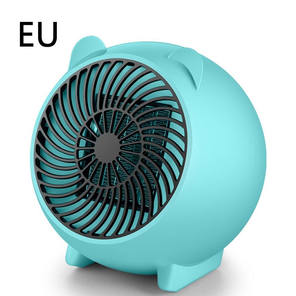 Fan Heater For Home 250w Mini Electric Heater Home Heating Electric Warm Air Fan Office Room Heaters Handy Air Heater Warmer Fan: EU green