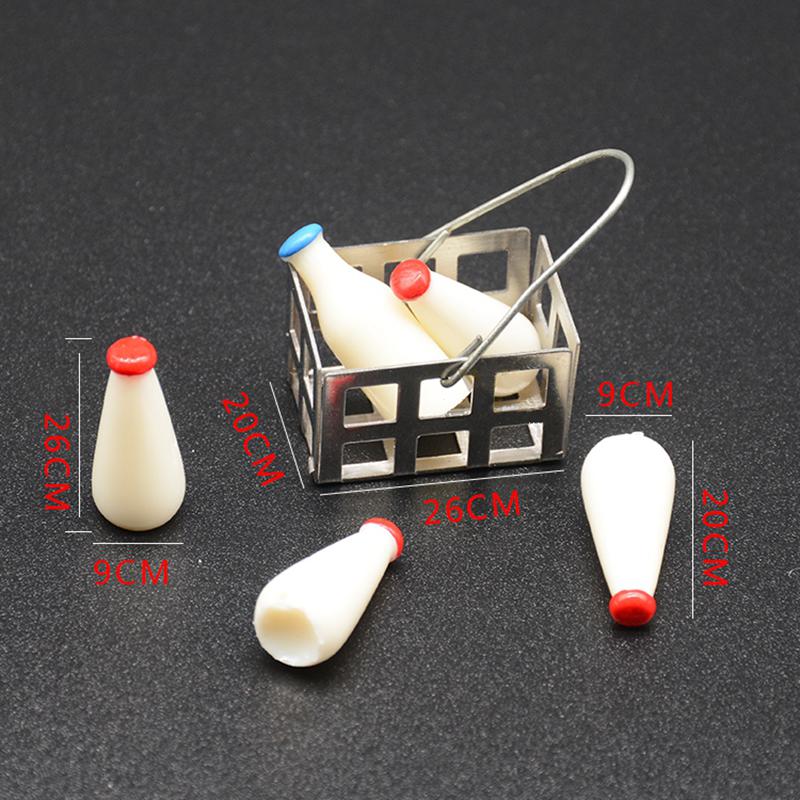 decoration miniature 5 bottles milk with metal bascket for radio control hobby RC car truck model DIY accessory