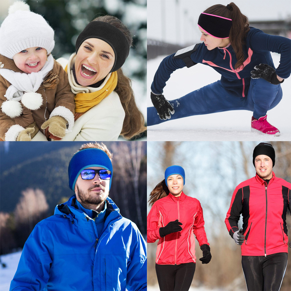 calentador de orejas de lana, diadema de invierno, orejeras, diadema para hombres y mujeres, para correr, esquiar, deportes al aire libre, calentador de orejas, banda para el sudor