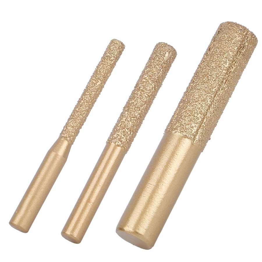 3 Size Diamond Router Bits Golden Brazed Straight Shank Marble Stone Granite Diamond Router Bits Engraving Machine Carving Tool