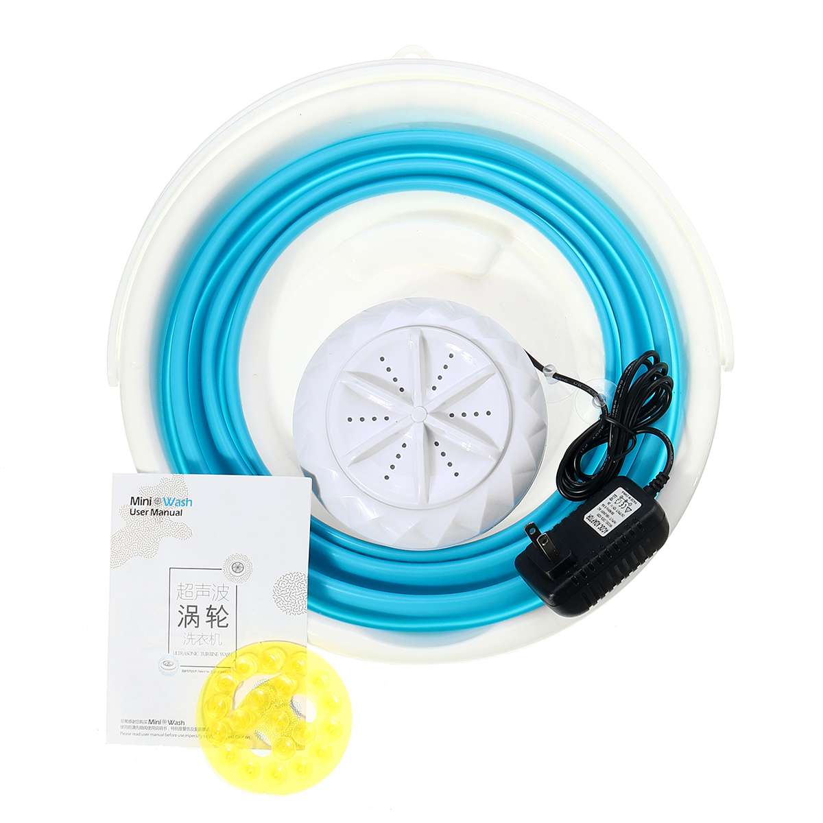 100-240v Mini Ultrasonic Folding bucket turbo washing machine Small household mini ultrasonic automatic drum washing machine: Default Title