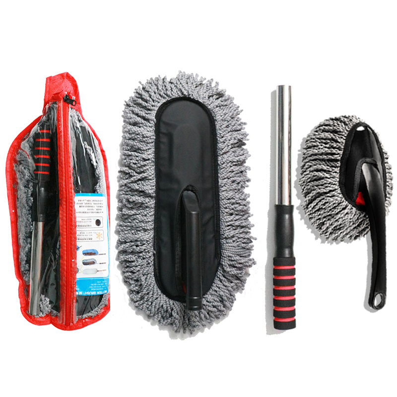 SEAMETAL Superfeine Faser Auto Staubwedel Anzug Versenkbare Mikrofaser Auto Staub Mopp Hause Reinigung Staub Entfernung Pinsel Handtücher Bausätze: Blau