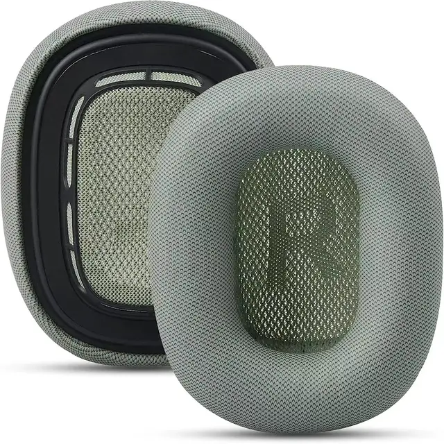 Ersatz Original Mesh Stoff Material Ohrpolster Für AirPods Max Headset Magnetische Anziehung Kopfhörer Ohrenschützer Kissen: green