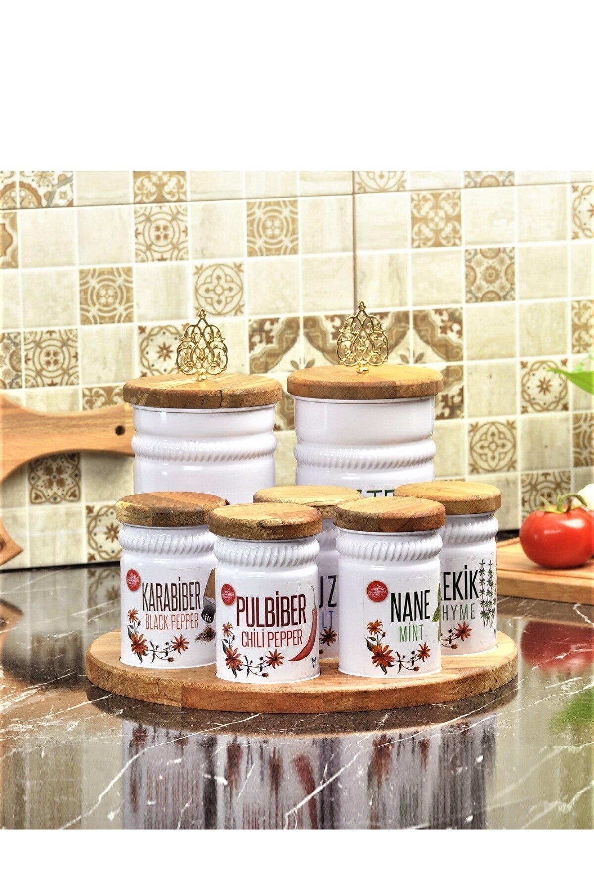 Spice Rack High Tea Wooden Standing the pole Spice Rack And Tea Coffee... – Grandado