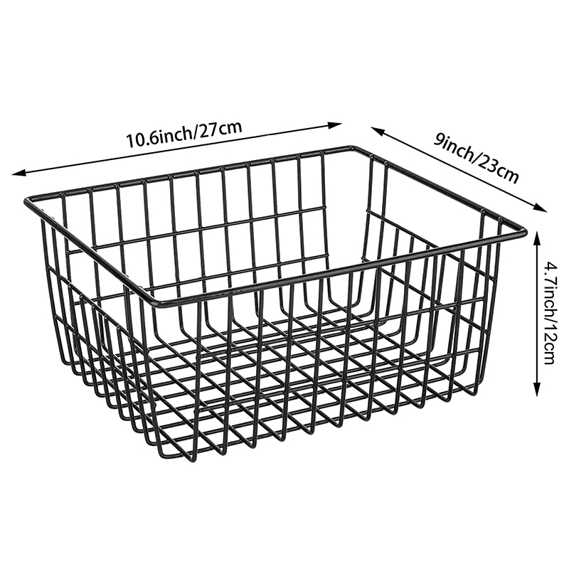 Gefrierschrank Kühlschrank Draht Lagerung Körbe, 4 Pack Metall Körbe Lebensmittel Lagerung Organizer Behälter mit Gebaut-in Griffe