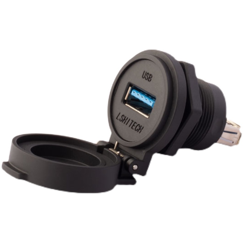 PBT Plastic Industrial USB2.0 USB3.0 Data Adapter Female Socket Panel Mount Double Head Coupler Type A USB Connector +Quick Flap: MULTI / 3P / Female Insert
