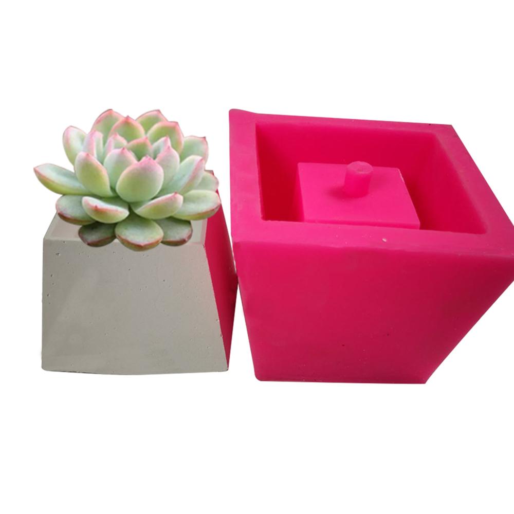 Silicone Mold Succulent Plant Silicone Concrete Mold Stairs Square Flowerpot Cement Clay Mould Mini Plaster Crafts Model Accesso