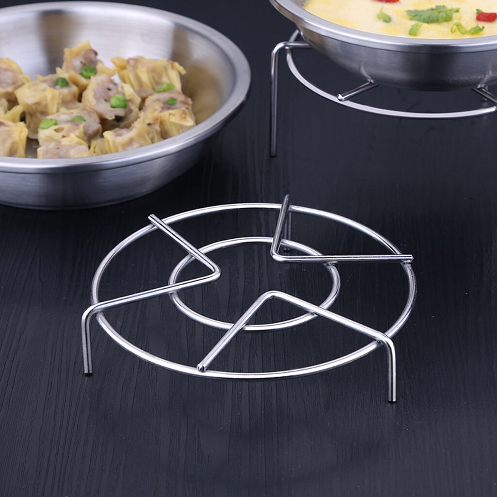 Round Stainless Steel Steamer Rack For Pan & Serving Plate Tray