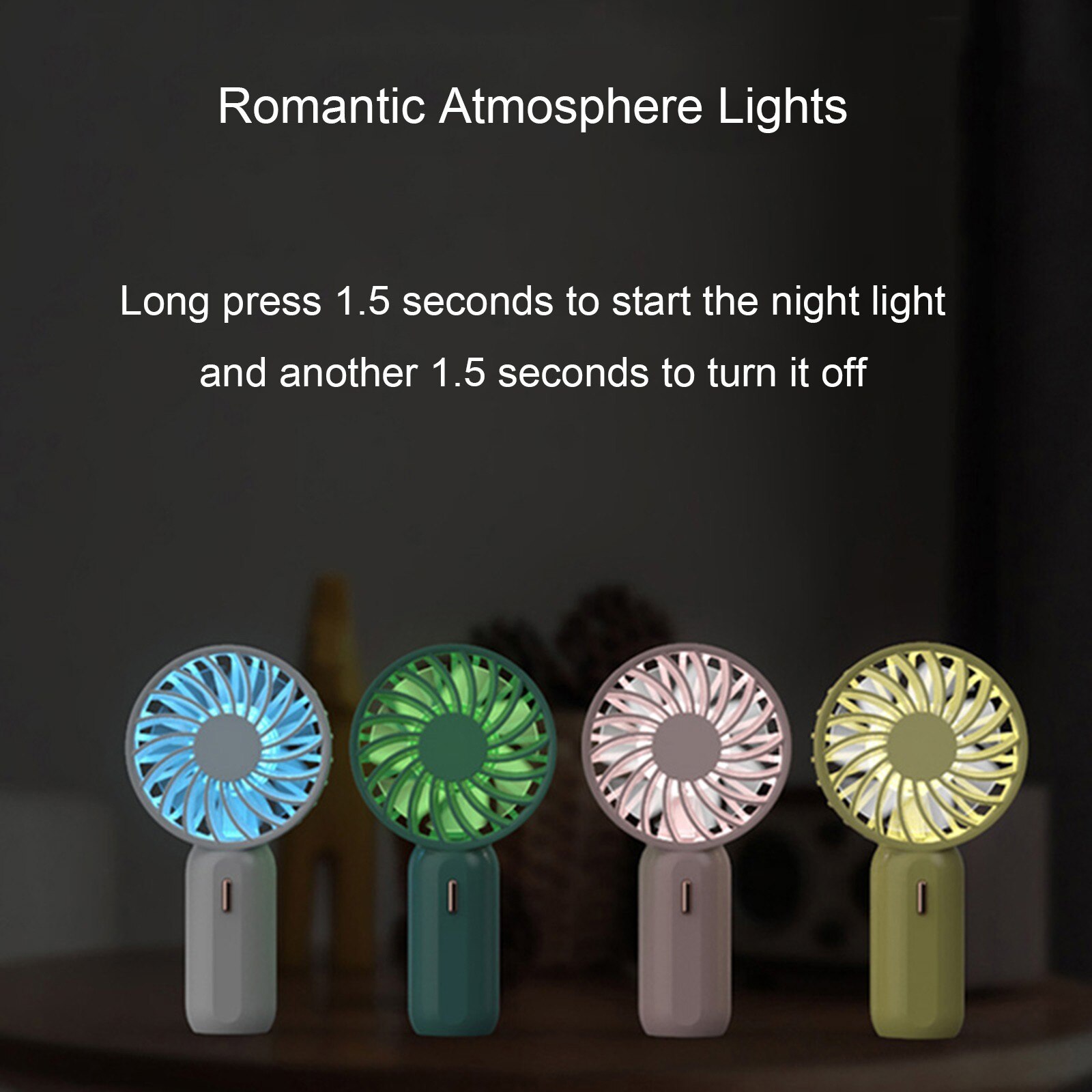 Portable Mute Fans With Power Long Battery Life 3 Speed Adjustable Fans Usb Rechargeable Desk Outside Travel