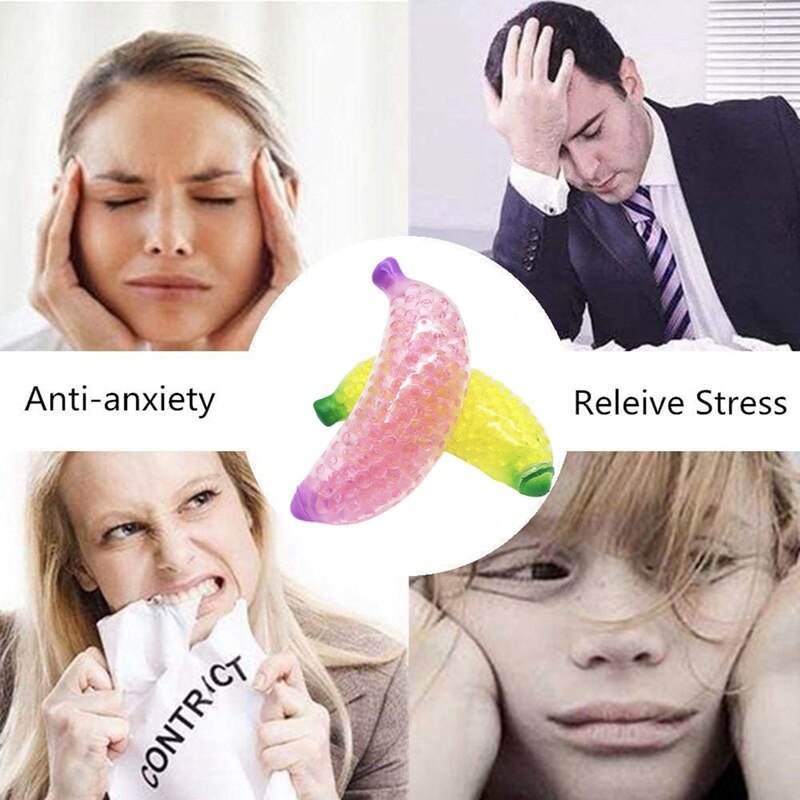 1Pc Simulatie Fruit Banaan Zintuiglijke Stress Reliever Mini Bal Speelgoed Autisme Squeeze Speelgoed Angst Fidget Speelgoed Voor Volwassen Kinderen
