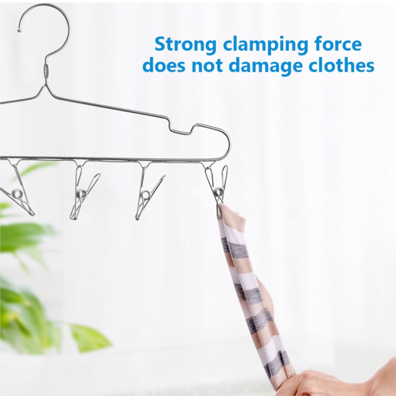 6cm 10/20/40/100Pcs Clothespin Stainless Steel Clips Clothes Pins Pegs Holders Clamps Sealing Tool Hangers Home Storage Organize