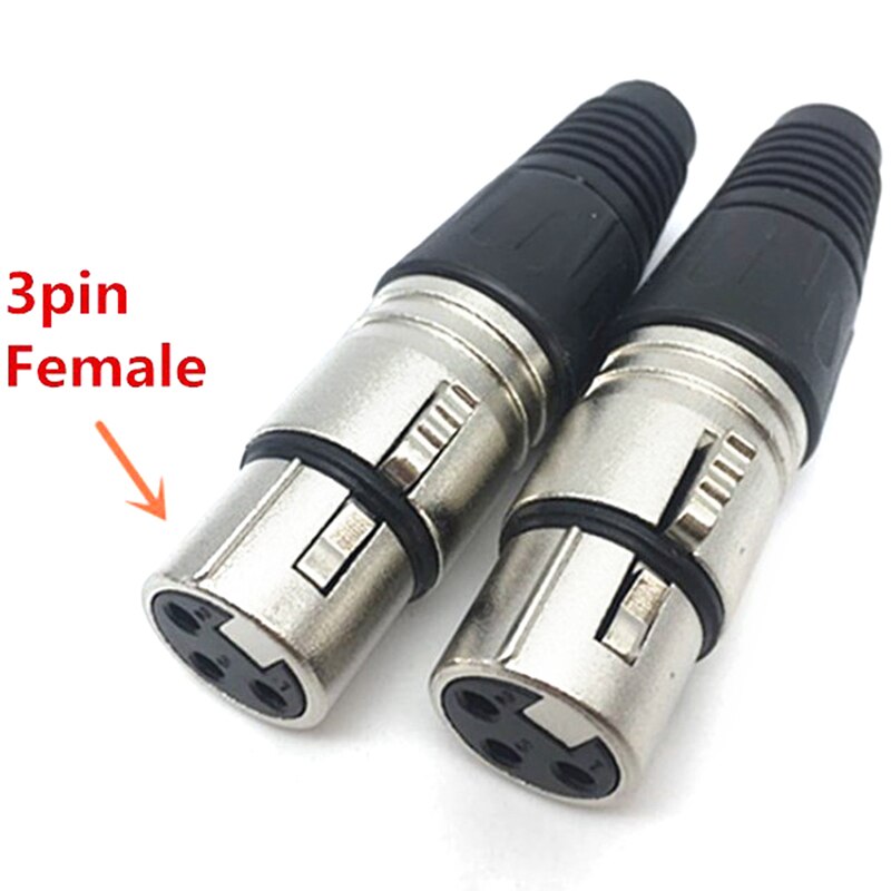 Mannelijke &amp; Vrouwelijke 3-Pin 4-Pin 5-Pin Xlr Microfoon Audio Kabel Plug Connectors Kanon Kabel terminals 1Pc: 3pin female