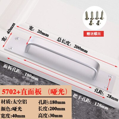 Mat aluminium Black Schuur Deur Handvat Schroef Pull Handvat voor Schuifdeuren Schuur Deur Closet Houten Poort Fire deurklink: 5702 Matt aluminum