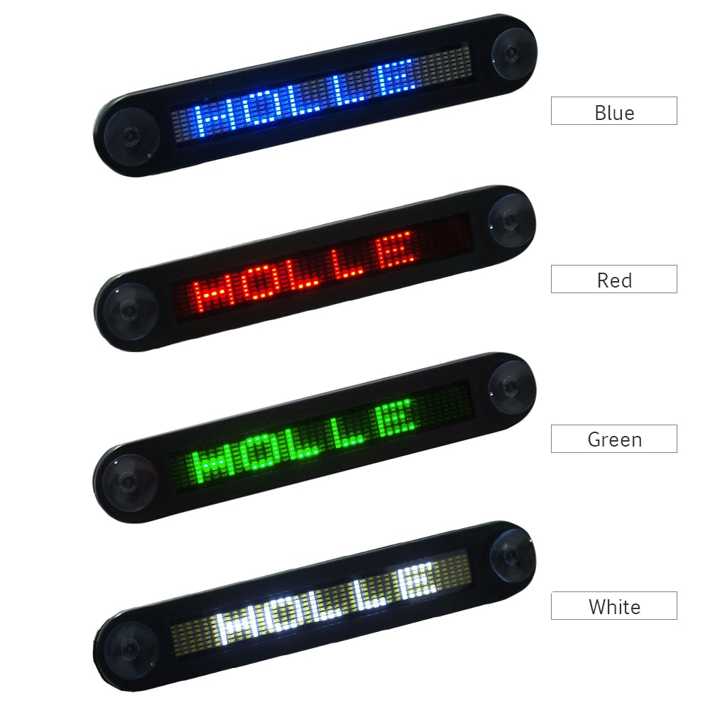 12V Car Mini Super Slim LED Programmable Message Sign Scrolling Display Board with Remote Car Styling