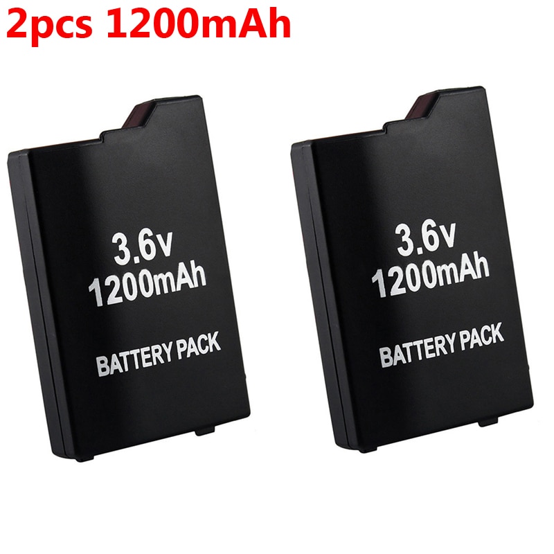 2Pcs 1200mAh 3.6V Rechargeable Lithium Ion Battery Pack for Sony PSP 2000/3000 PSP-S110 Console Gamepad Replacement Batteries