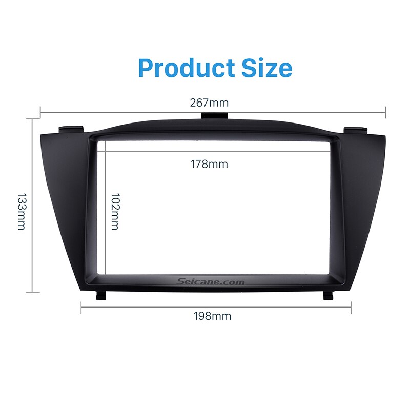 Seicane Best Stunning Double Din Car Radio Fascia Trim Kit for HYUNDAI TUCSON IX35 Install Frame DVD panel Stereo Interface
