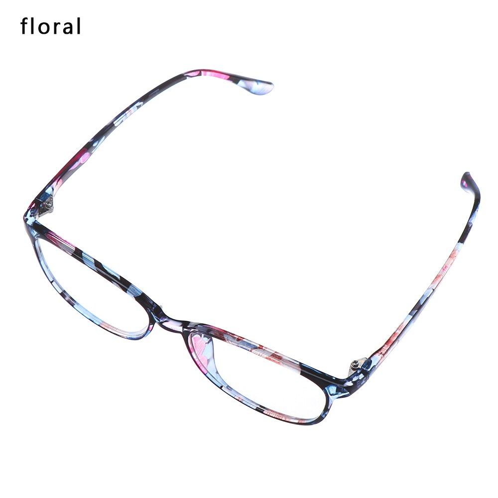 Unisex 1 stk læsebriller lette gennemsigtige briller mænd kvinder cateye briller stel synspleje briller: Blomster