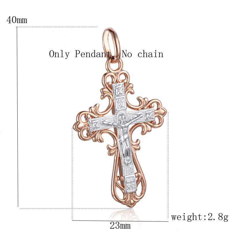 6 Style FJ Jewelry Women Mens Necklace Pendant 585 Rose Gold Color Mixed Cross Crucifix Pendants Snail Chains: PN0066