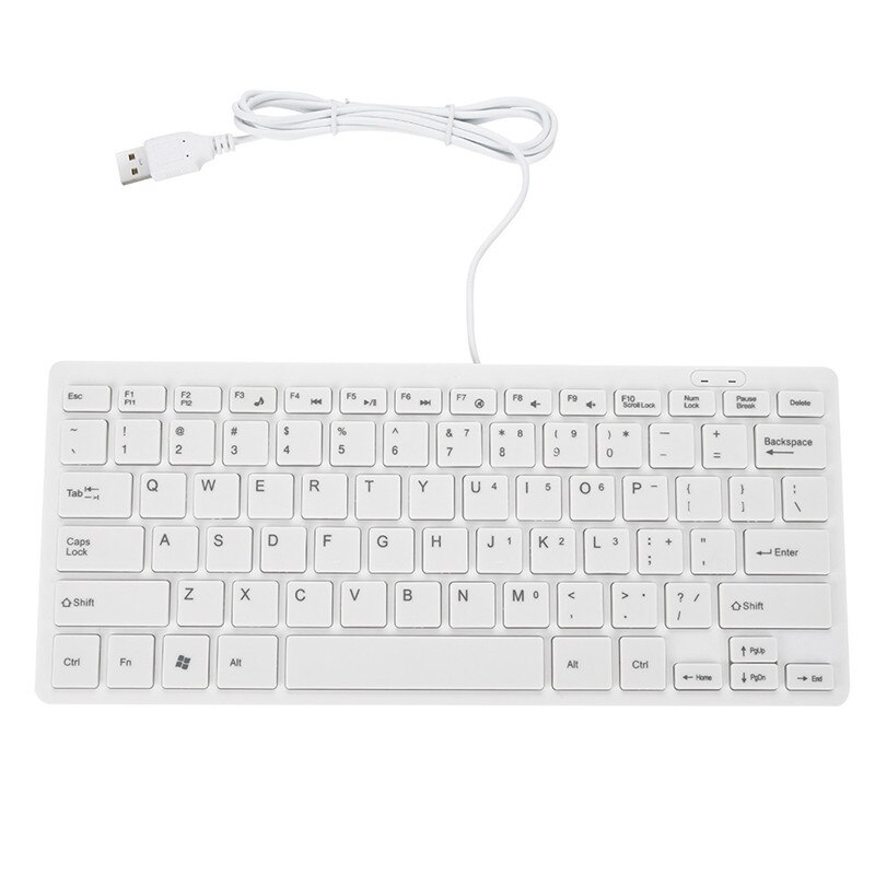 Mini Usb Wired Super Slim Toetsenbord Usb 2.0 Multimedia Toetsenbord 78 Toetsen Ergonomische Computer Desktop Toetsenbord Voor Notebook Pc