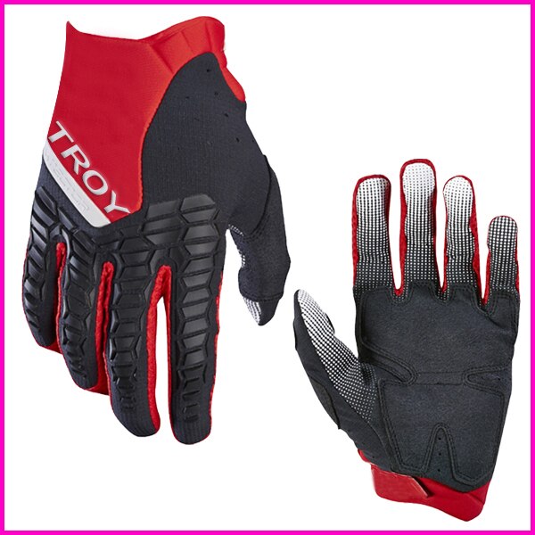 MX Pawtector Gloves MTB DH Motorbike Troy Fox Locomotive MTB Bike Gloves Motorcycle Moto Glove: Red / XL