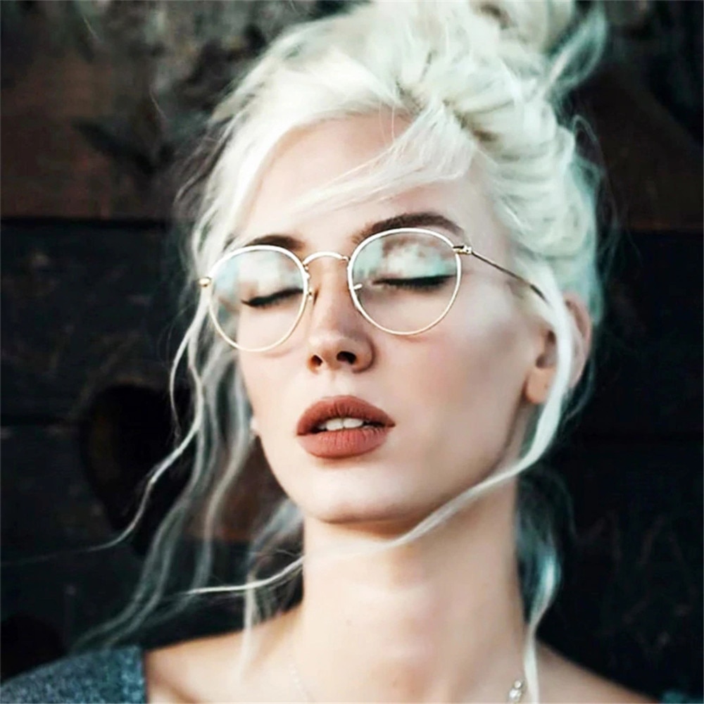 Computer Glasses Anti Blue Ray Glasses Blue Light Blocking Glasses Optical Eye Spectacle UV Blocking Gaming Filter Round Glasses