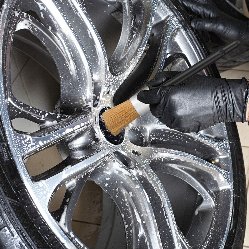 Juego de cepillos para detalles de coche, Kit de limpieza de Interior de coche para lavado de ruedas, salpicadero, herramienta de detalles de ventilación de aire, 11 piezas