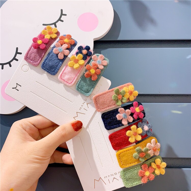 Clip de pelo de flores para niña, hechos a mano nuevos, pinza de pelo de princesa encantadora, Clip de pelo colorido, Clip de borde Bb para niña