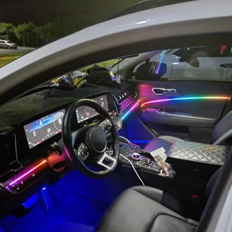 Universal- Symphonie Auto Umgebungslichter 64 RGB Auto Innenraum Acryl Lichtleiter Fiber Optik Auto Dekoration Atmosphäbetreffend Licht 18 in 1