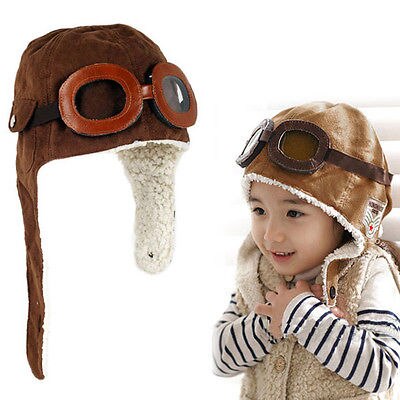 bambini piccoli Cappelli di Inverno Del bambino Pilota cappelli Ragazzi Volo cappucci Inverno Capretti del Cappello del bambino Earflap Caldo berretto cap per uno-tre anni Di Natale regalo