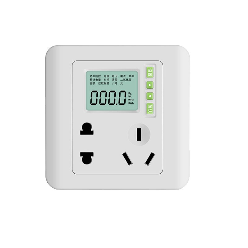 Huishoudelijke wattuurmeter watt-energiemeter 10 a 16a vermogensmonitor paneeltype meteraansluiting