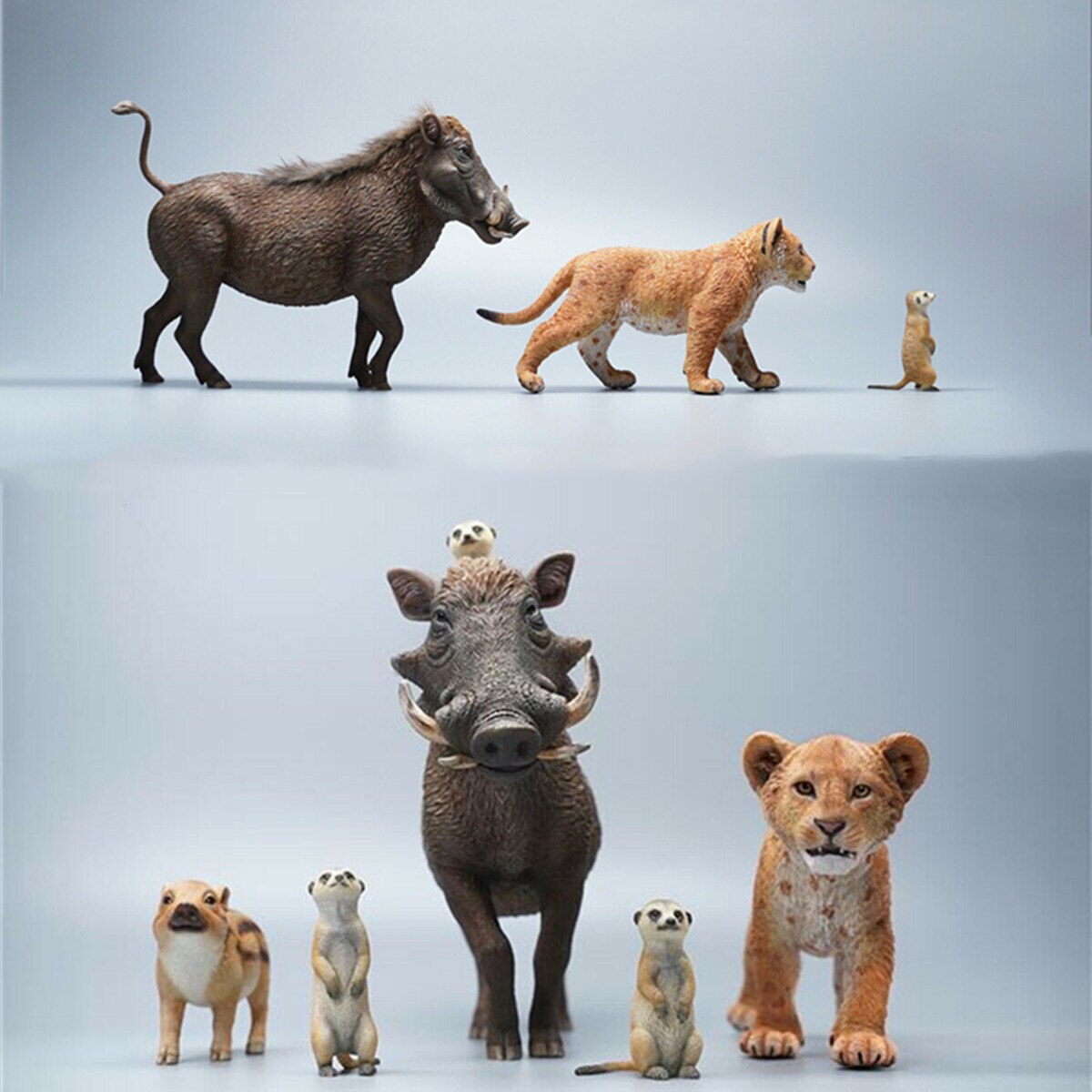 Jxk 1/6 Lion &#39;S Buddy Model Suricate Pig Warthog Lionet Figuur Animal Verzamelen Kerst Decoratie Ornamenten Volwassenen Kids