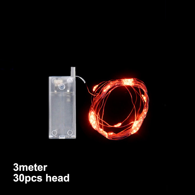Tira de luces LED para decoración de bodas, fiestas de cumpleaños y vacaciones, 1 unidad, 3 metros, 30 unidades: red