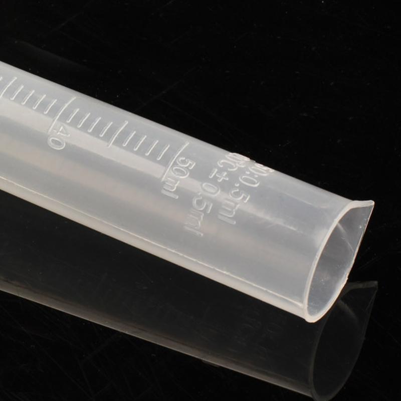 5Pcs 50ml Plastic Translucent Laboratory Cylinder Graduated Measuring Cylinder Tool for Chemistry Laboratory Test School Supply