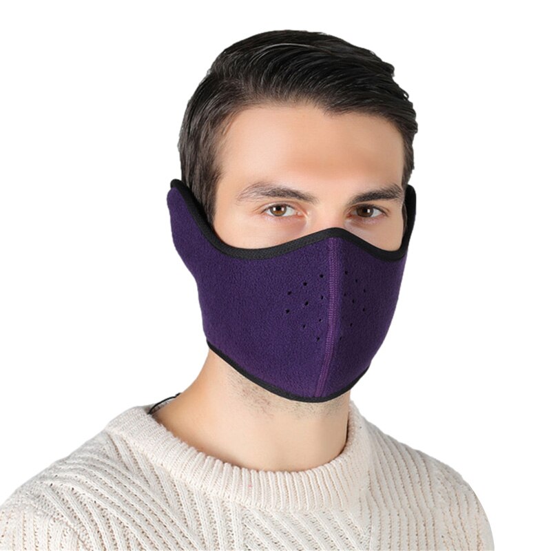 Hiver Thermique Masque Épaissir Polaire Coupe-Vent Hautement Respirant Hommes Femmes Ski Cyclisme Accessoires de Sport En Plein Air: Violet
