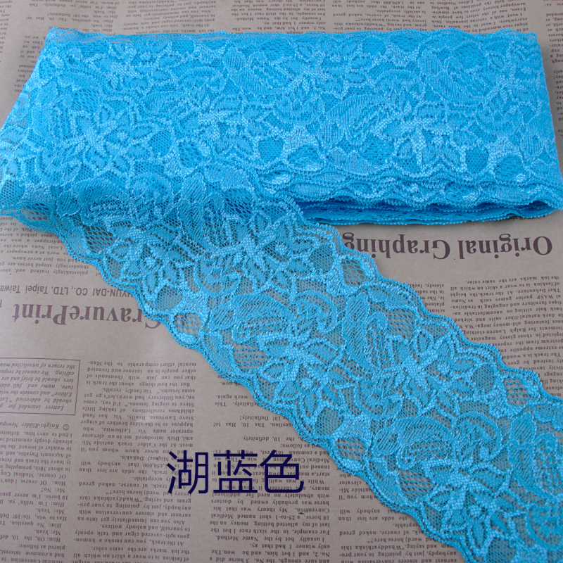 8 cm spandex elastische rekbare kanten rand doe-het-zelf ambachten stof voor jurk ondergoed lingerie shorts kleding decoratie kant lint: LICHTBLAUW