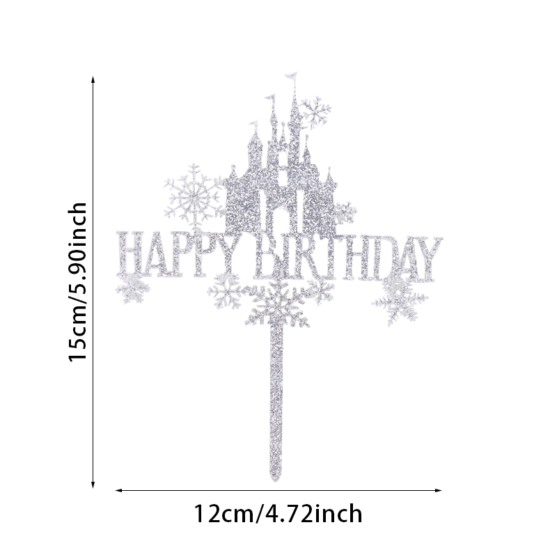 szczęśliwy urodziny ciasto cylinder płatek śniegu zamek ciasto dekoracja akryl niebieski Christmas drzewo Cupcake Toppers pieczenie impreza dekoracje: Mięta zielona