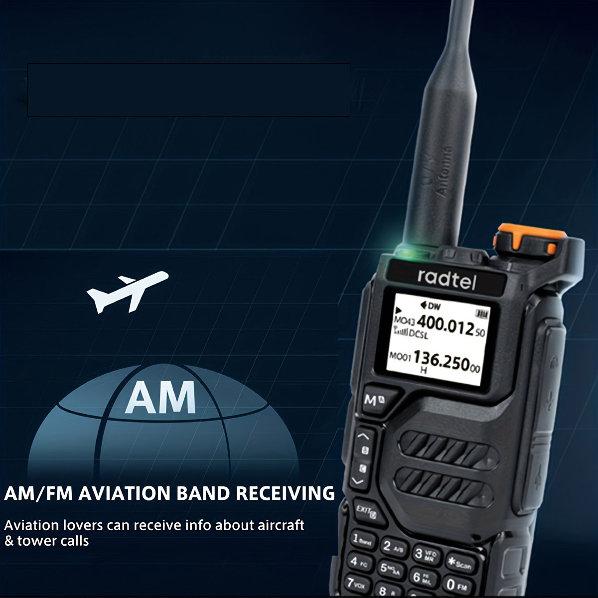 Radtel RT-590 Air Band Walkie Talkie Amateur Ham Zwei-Wege-Radiosender UHF VHF 200CH Vollband HT mit NOAA-Kanal AM Satcom