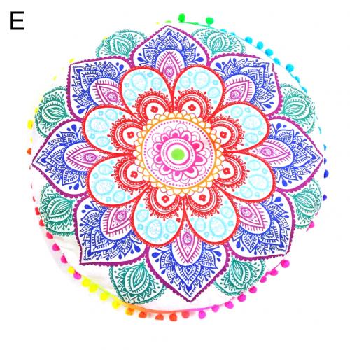 43cm rund bohemisk mandala golvkudde hemsoffa inredning nationell stil soffkudde bekväm kudde: E
