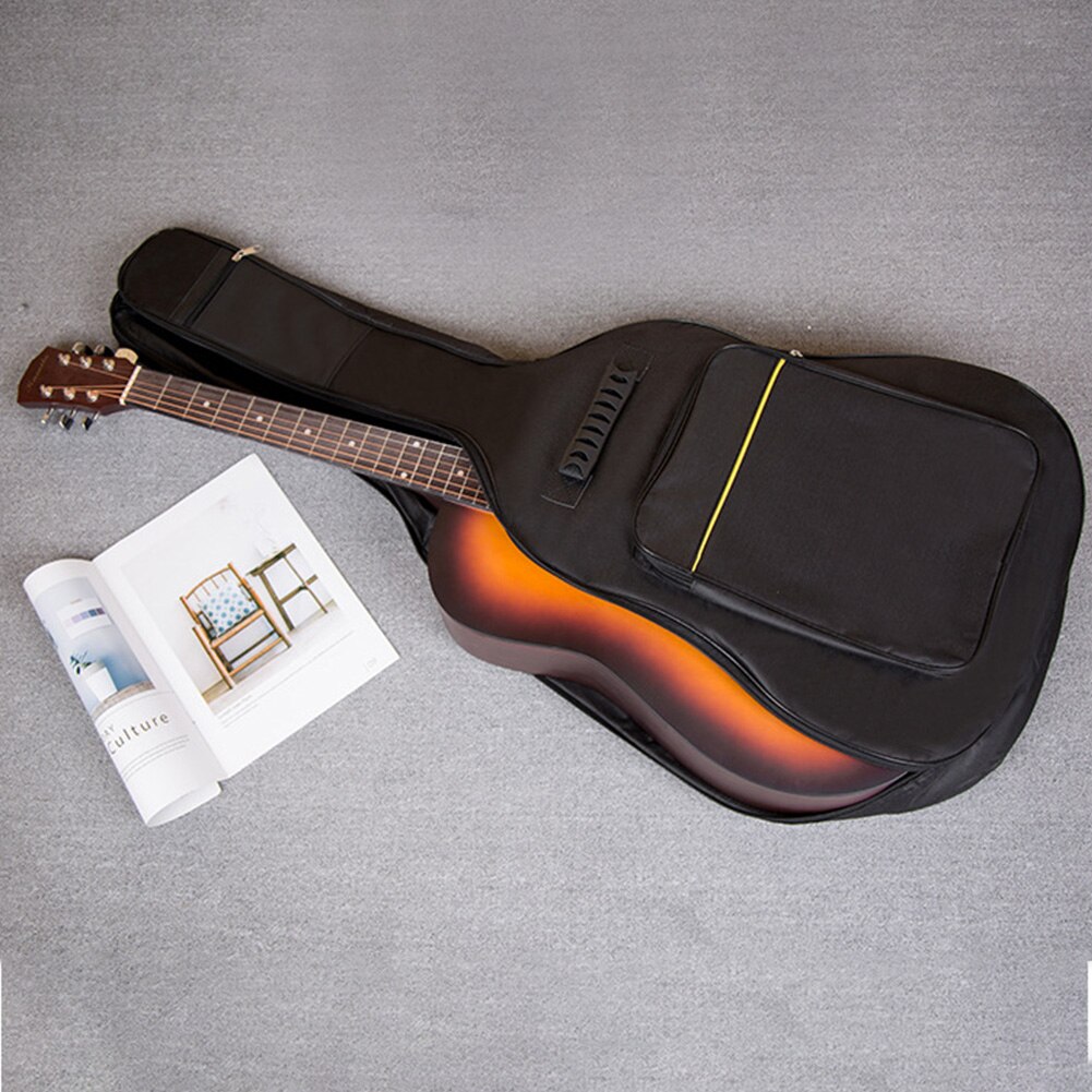 Lynlås oxford klud bærer polstret beskyttende lommer i fuld størrelse forstærket sag vandtæt rejsedæksel guitar taske blødt interiør
