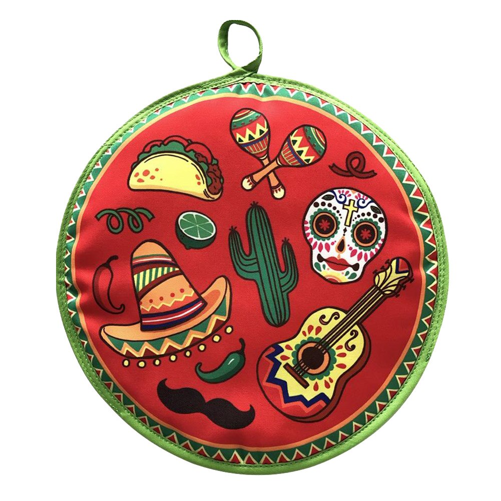 12 tommer burrito tortilla varmepose hjem varmebestandigt mel trykt mad køkken kludpose til mikrobølge bærbar taco: 1